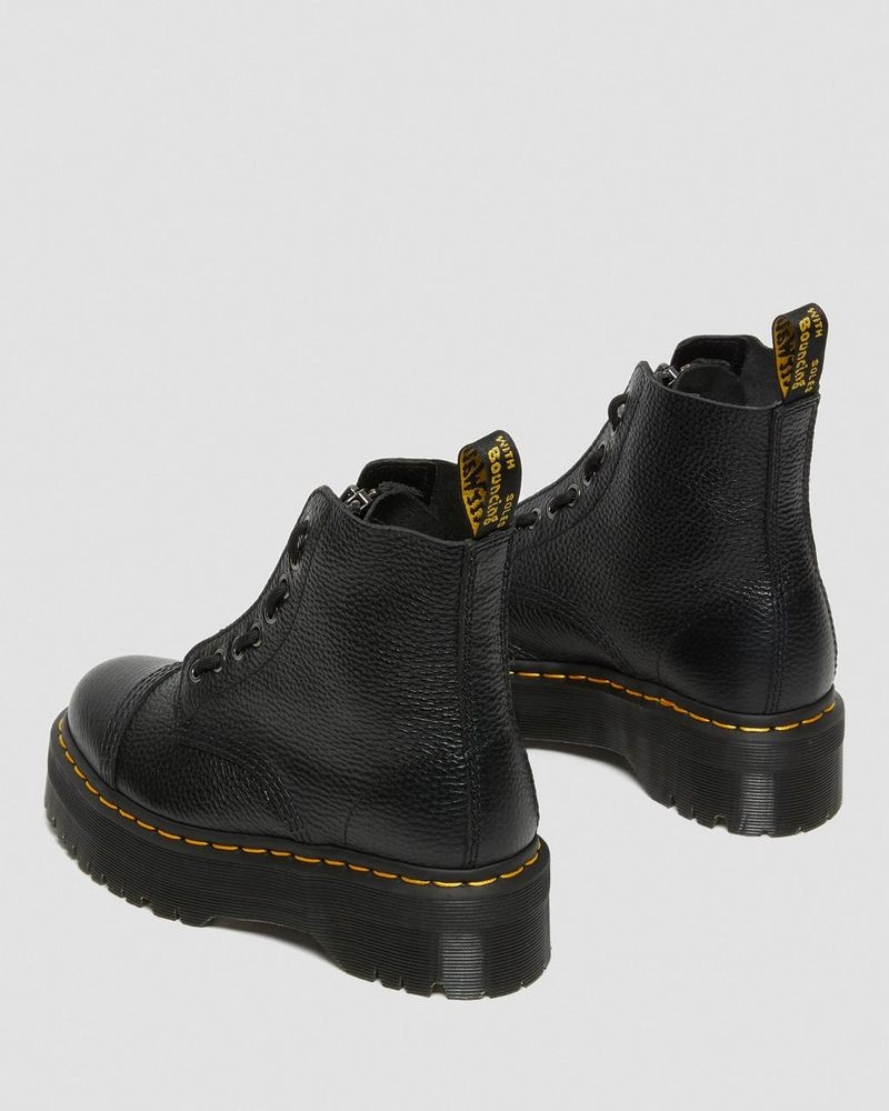 Dr Martin Martens Sinclair Milled Nappa Leather Platform Boots (Milled Nappa) Platforms Boots Black | MI92-A5UZ