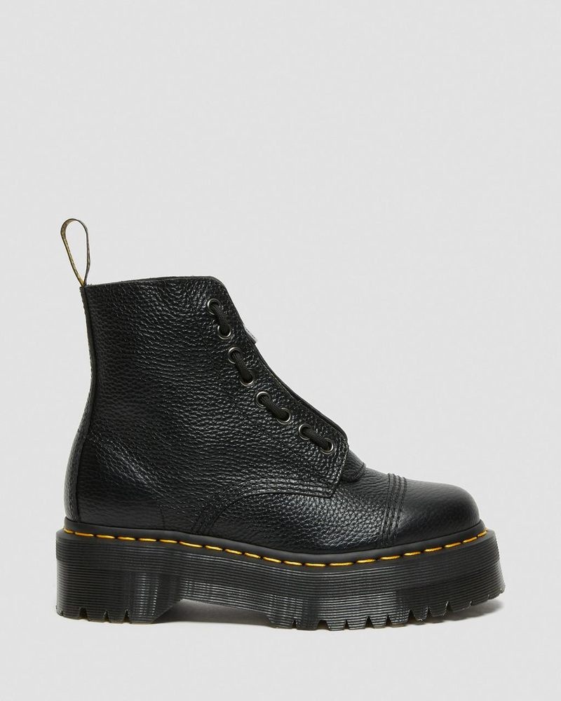 Dr Martin Martens Sinclair Milled Nappa Leather Platform Boots (Milled Nappa) Platforms Boots Black | MI92-A5UZ