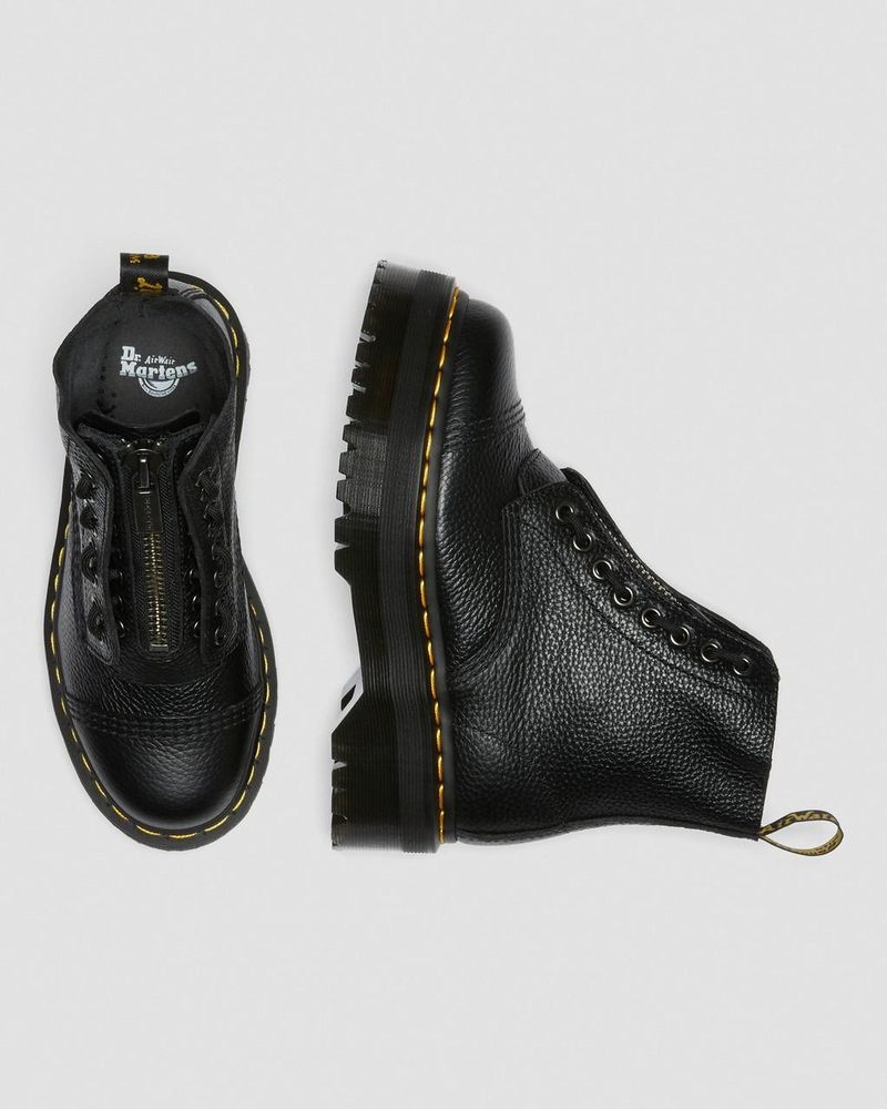 Dr Martin Martens Sinclair Milled Nappa Leather Platform Boots (Milled Nappa) Platforms Boots Black | MI92-A5UZ