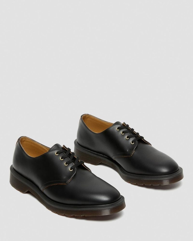 Dr Martin Martens Smiths Vintage Smooth Leather Dress Shoes (Valentine Smooth) Shoes Black | HX96-E3UJ