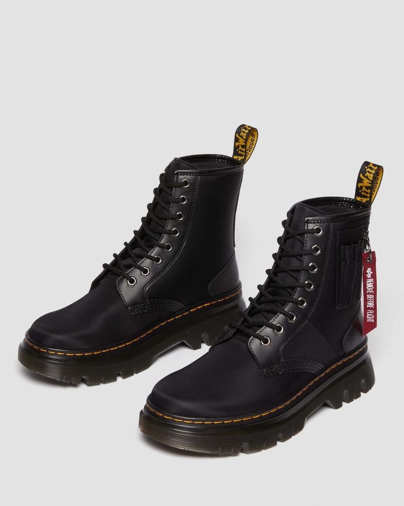 Dr Martin Martens Tarik Alpha Industries Leather & Nylon Utility Boots Boots Black | WX86-P5XL