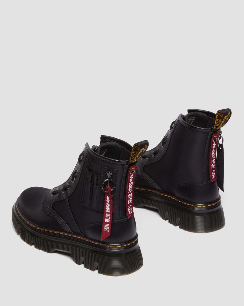 Dr Martin Martens Tarik Alpha Industries Leather & Nylon Utility Boots Boots Black | WX86-P5XL