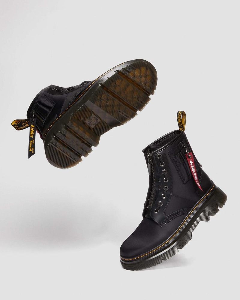 Dr Martin Martens Tarik Alpha Industries Leather & Nylon Utility Boots Boots Black | WX86-P5XL