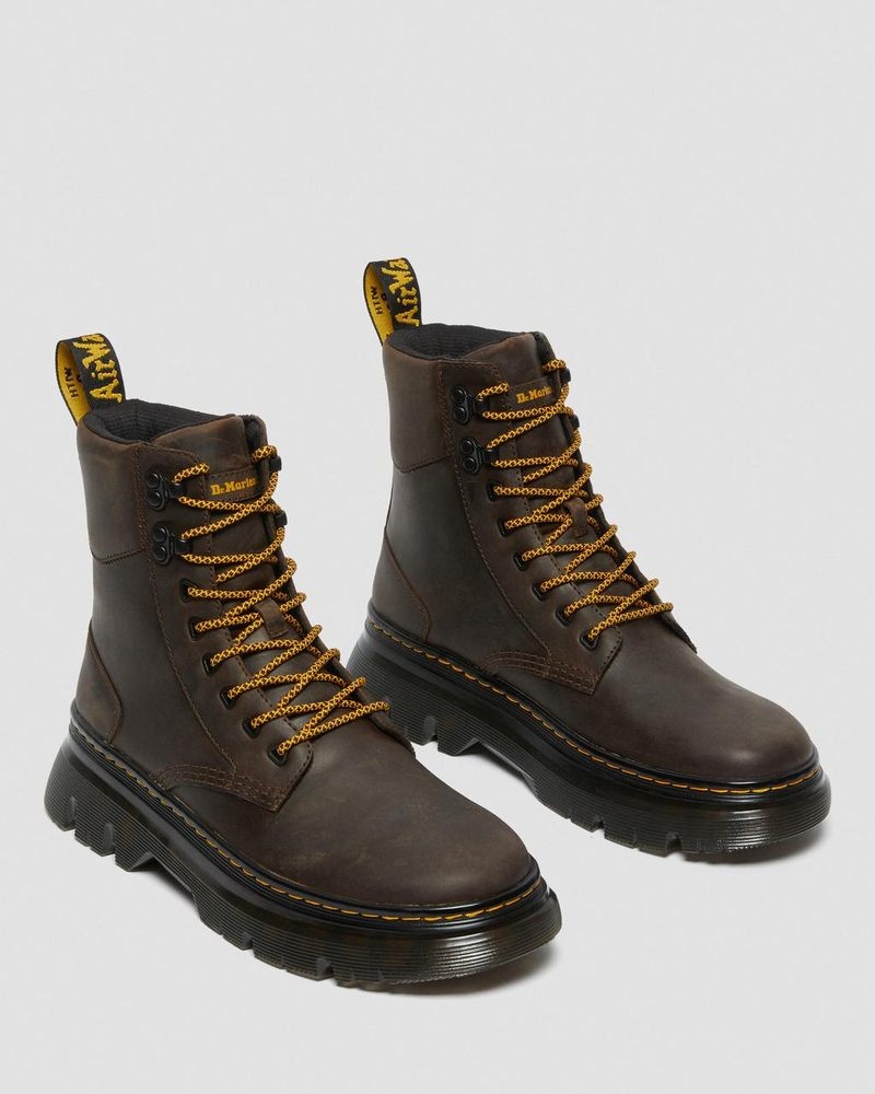 Dr Martin Martens Tarik Crazy Horse Leather Utility Boots (Crazy Horse) Boots Dark Brown | ZW92-K0PN