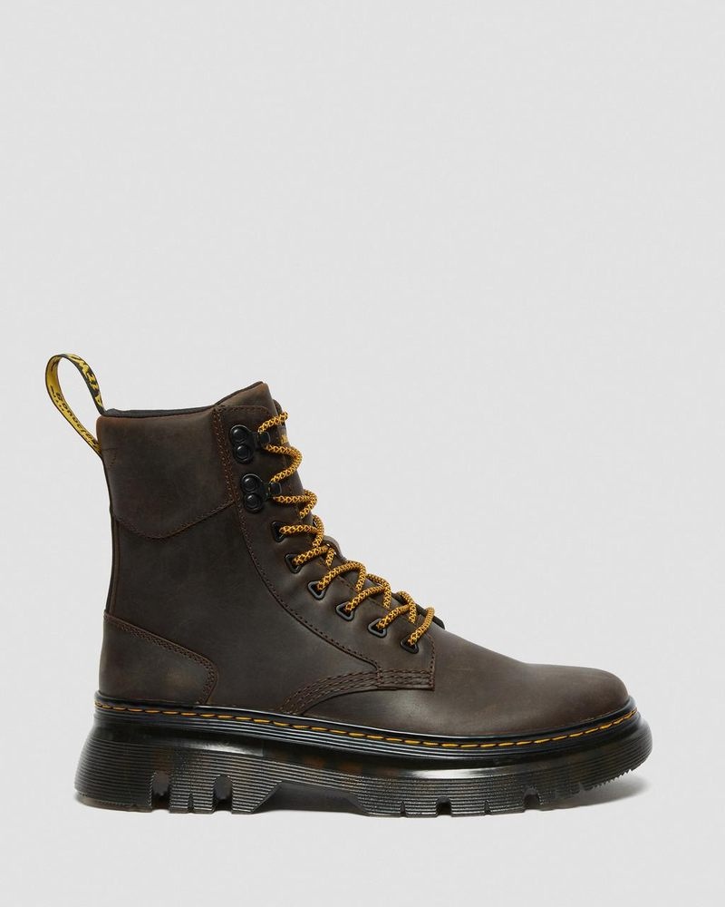 Dr Martin Martens Tarik Crazy Horse Leather Utility Boots (Crazy Horse) Boots Dark Brown | ZW92-K0PN