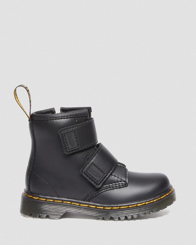 Dr Martin Martens Toddler 1460 Double Strap Leather Boots (Romario) Boots Black | JQ42-K0EZ