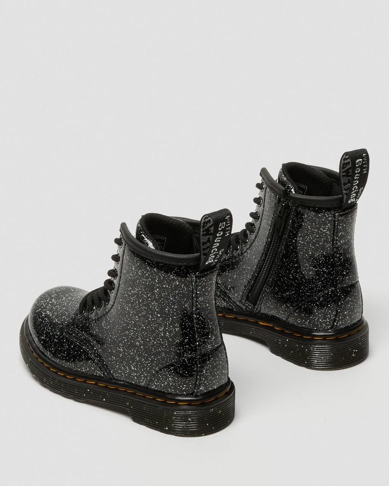 Dr Martin Martens Toddler 1460 Glitter Lace Up Boots (Cosmic Glitter) Boots Black | RO28-K6UR