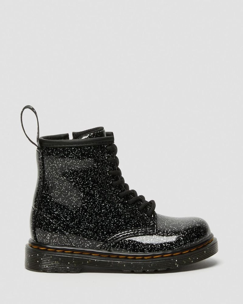 Dr Martin Martens Toddler 1460 Glitter Lace Up Boots (Cosmic Glitter) Boots Black | RO28-K6UR