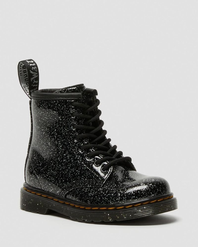 Dr Martin Martens Toddler 1460 Glitter Lace Up Boots (Cosmic Glitter) Boots Black | RO28-K6UR