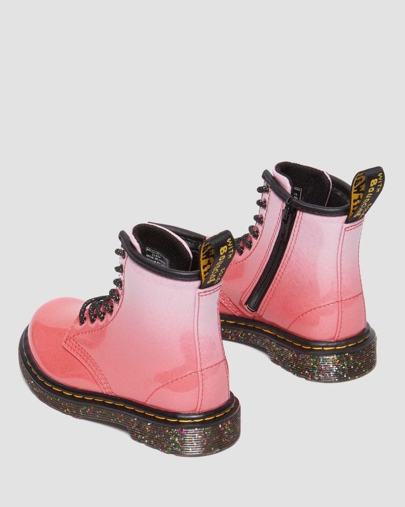 Dr Martin Martens Toddler 1460 Gradient Glitter Leather Lace Up Boots Boots Pink | EE37-S3OP