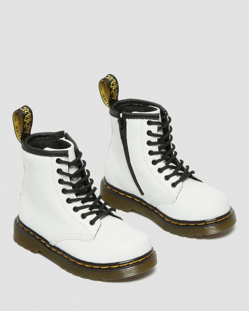 Dr Martin Martens Toddler 1460 Leather Lace Up Boots (Romario) Boots White | XX20-E8XY