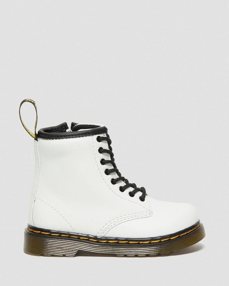 Dr Martin Martens Toddler 1460 Leather Lace Up Boots (Romario) Boots White | XX20-E8XY