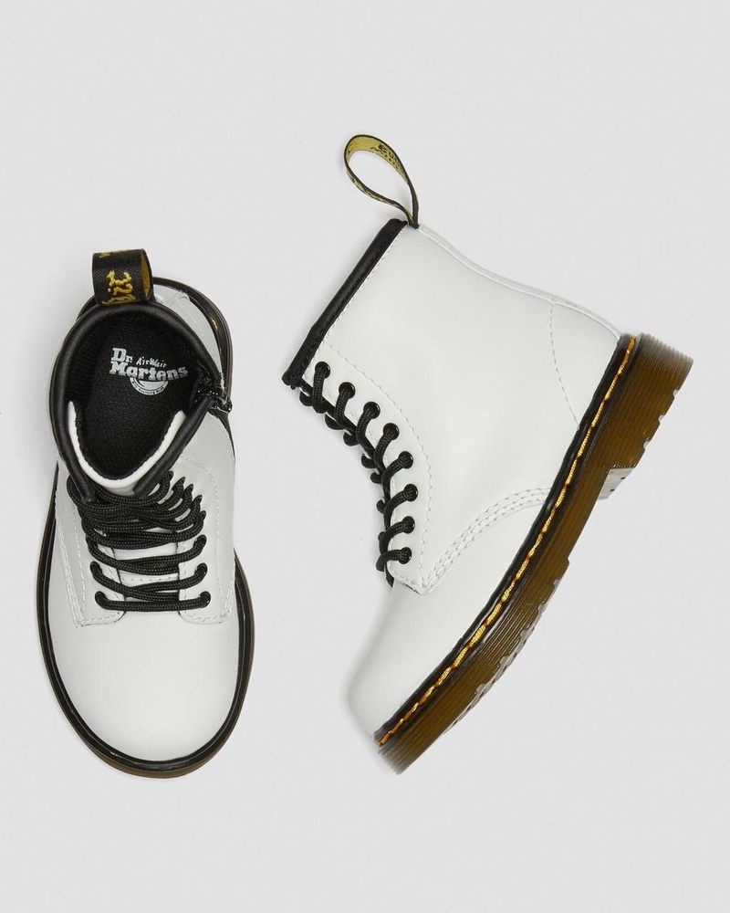 Dr Martin Martens Toddler 1460 Leather Lace Up Boots (Romario) Boots White | XX20-E8XY