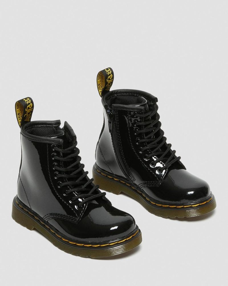 Dr Martin Martens Toddler 1460 Patent Leather Lace Up Boots (Patent Leather) Boots Black | PB03-W2KQ