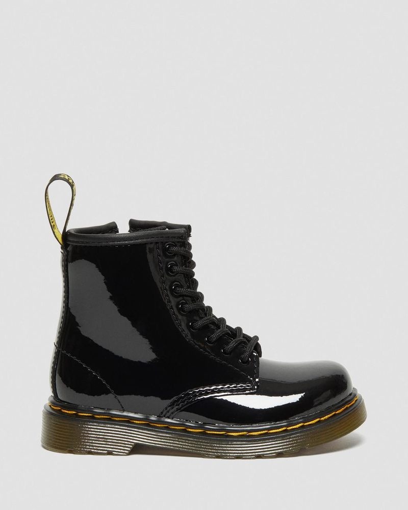 Dr Martin Martens Toddler 1460 Patent Leather Lace Up Boots (Patent Leather) Boots Black | PB03-W2KQ