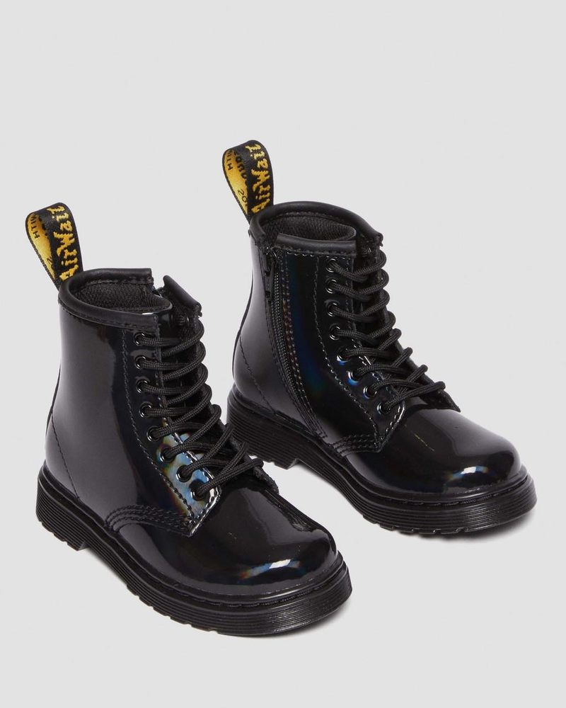 Dr Martin Martens Toddler 1460 Rainbow Patent Leather Lace Up Boots (Rainbow Patent) Boots Black | SA31-U7XR