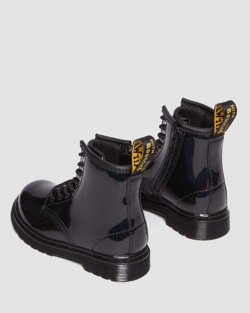 Dr Martin Martens Toddler 1460 Rainbow Patent Leather Lace Up Boots (Rainbow Patent) Boots Black | SA31-U7XR