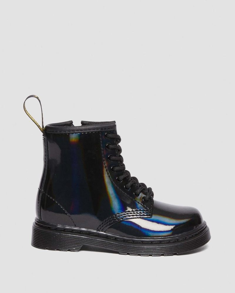 Dr Martin Martens Toddler 1460 Rainbow Patent Leather Lace Up Boots (Rainbow Patent) Boots Black | SA31-U7XR