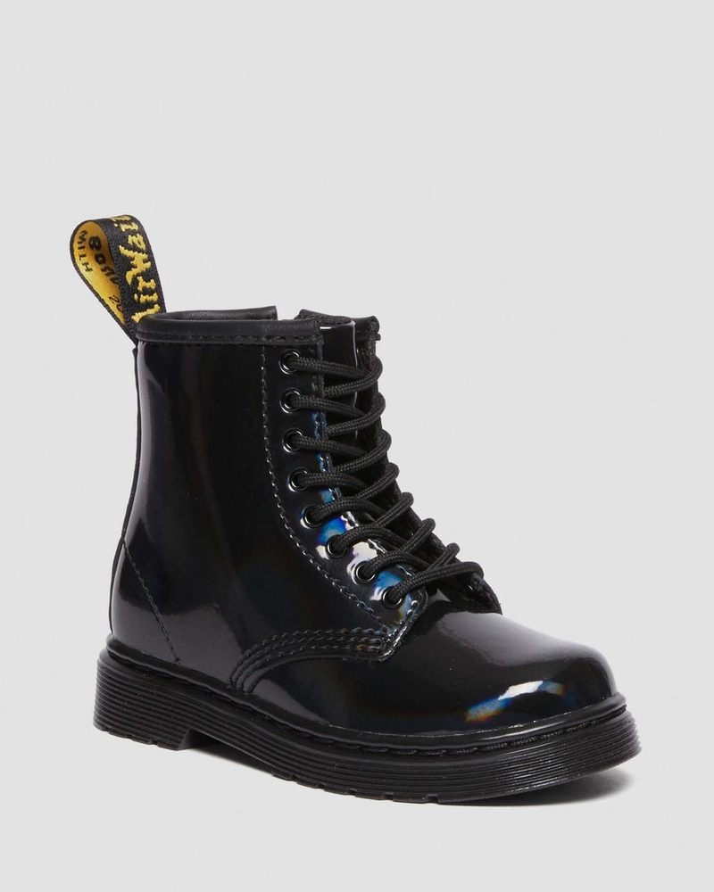 Dr Martin Martens Toddler 1460 Rainbow Patent Leather Lace Up Boots (Rainbow Patent) Boots Black | SA31-U7XR