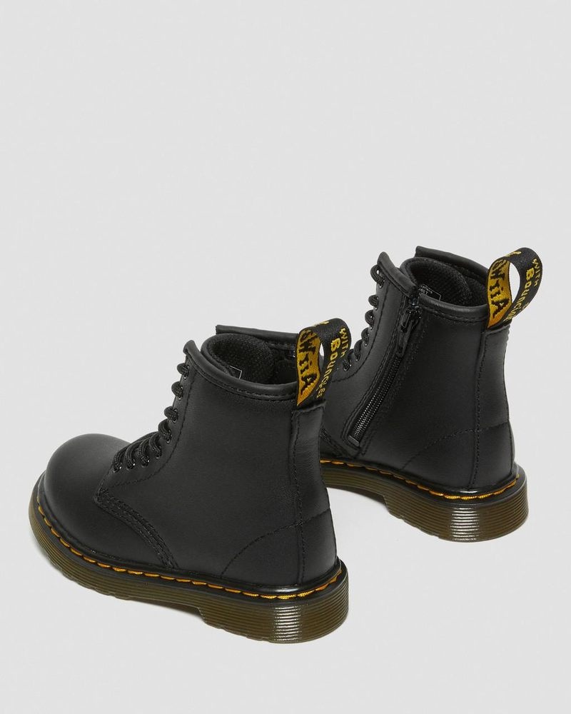 Dr Martin Martens Toddler 1460 Softy T Leather Lace Up Boots (Softy T) Boots Black | MY30-K9YM