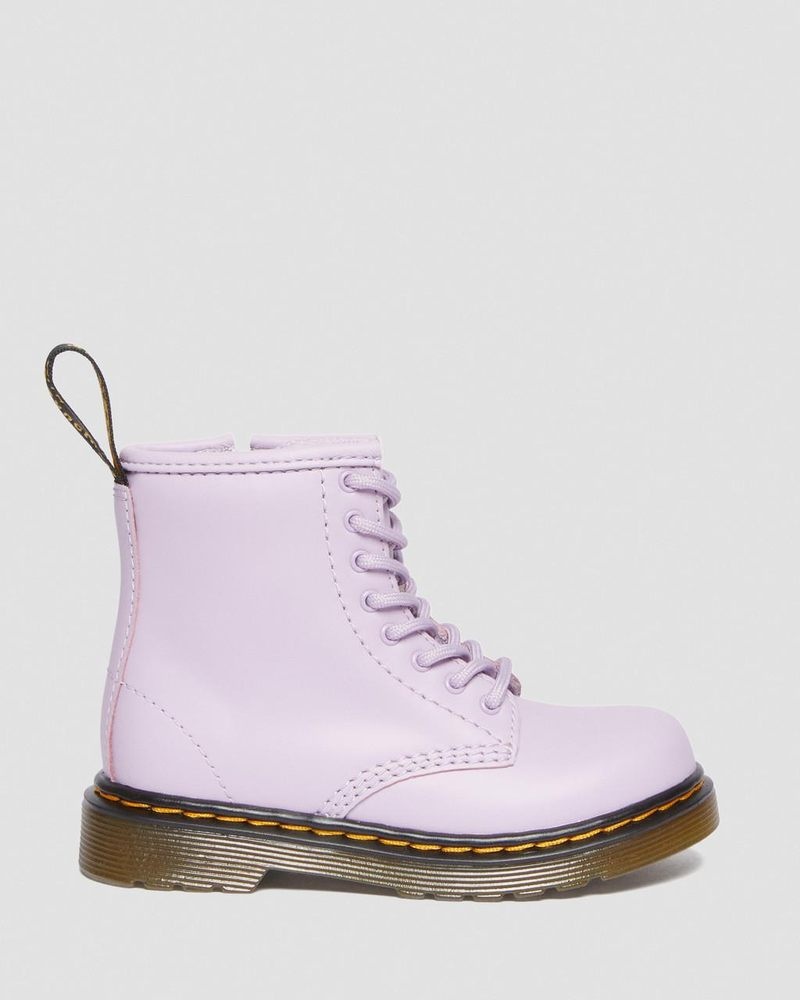 Dr Martin Martens Toddler 1460 Softy T Leather Lace Up Boots (Softy T) Boots Lilac | WS72-A7GQ