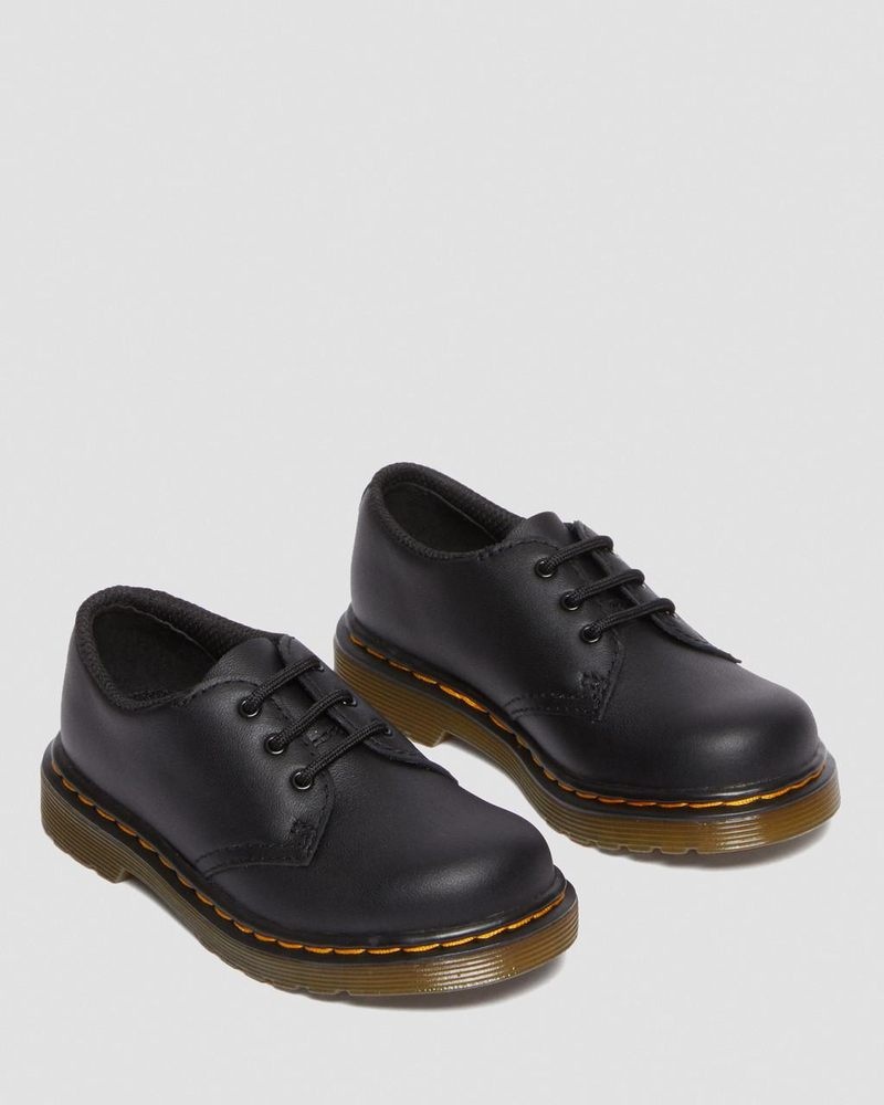 Dr Martin Martens Toddler 1461 Softy T Leather Oxford Shoes (Softy T) Shoes Black | UD66-B8PO