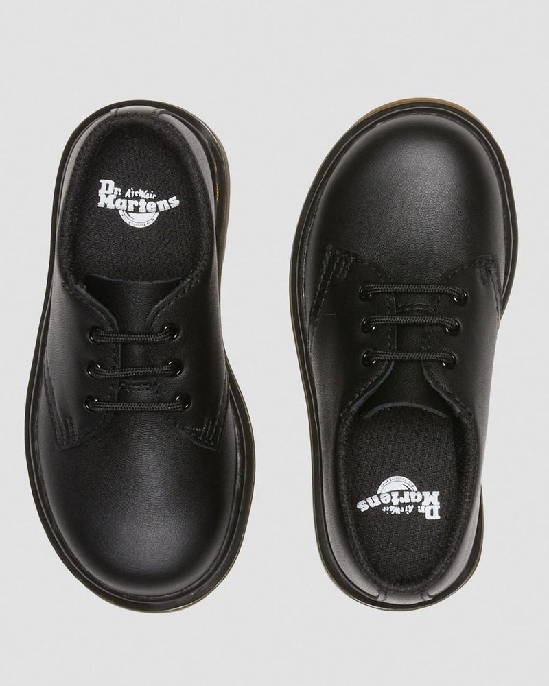 Dr Martin Martens Toddler 1461 Softy T Leather Oxford Shoes (Softy T) Shoes Black | UD66-B8PO