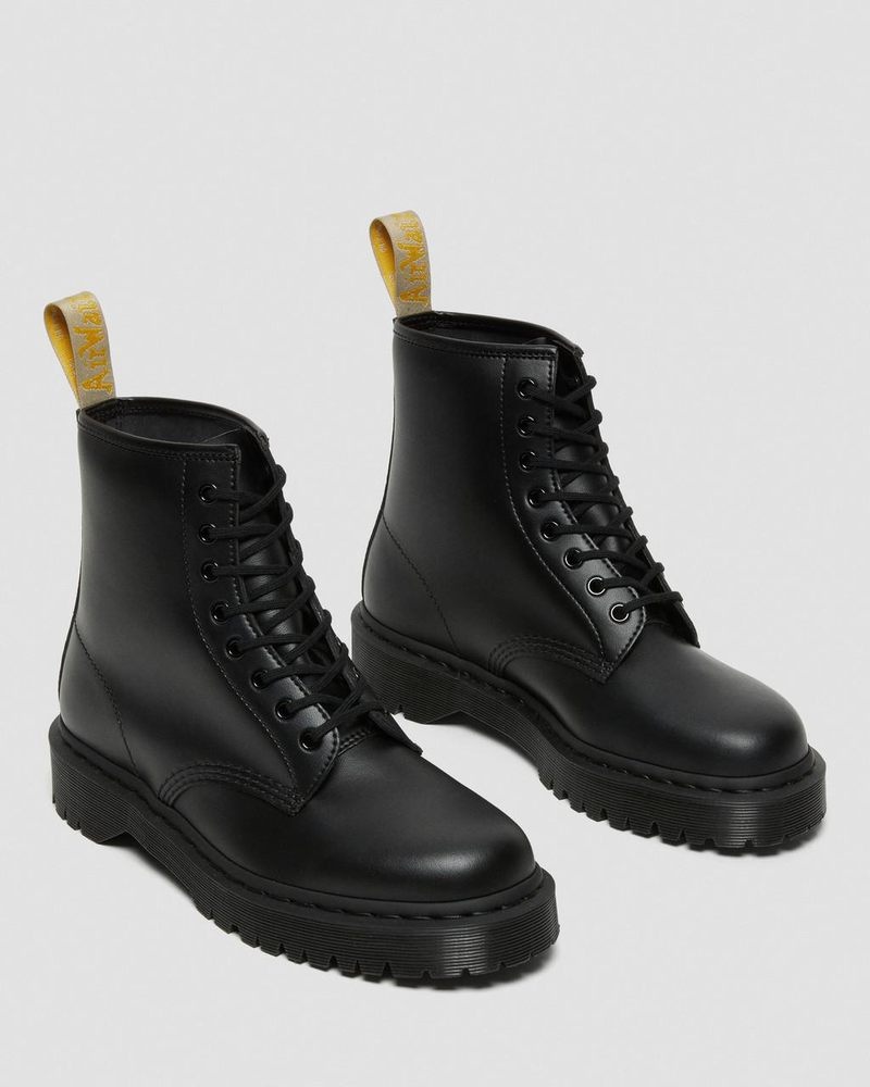 Dr Martin Martens Vegan 1460 Bex Mono Lace Up Boots (Felix Rub Off) Platforms Boots Black | YY79-R4QZ