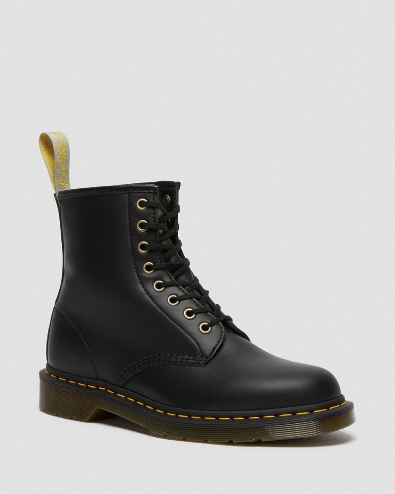 Dr Martin Martens Vegan 1460 Felix Lace Up Boots (Felix Rub Off) Boots Black | TR63-O4VI