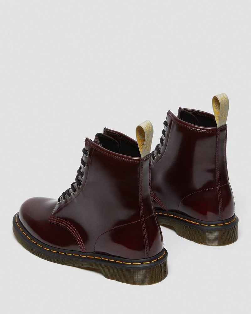 Dr Martin Martens Vegan 1460 Lace Up Boots (Oxford Rub Off) Boots Cherry Red | EU17-I9CP