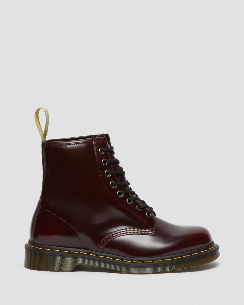 Dr Martin Martens Vegan 1460 Lace Up Boots (Oxford Rub Off) Boots Cherry Red | EU17-I9CP