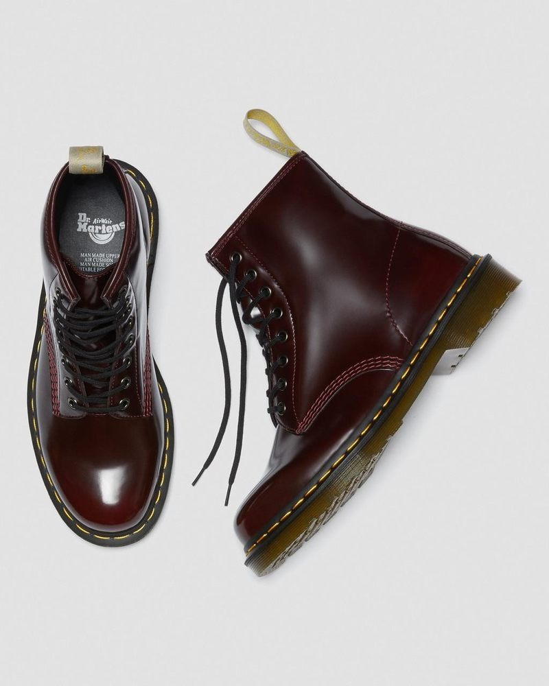 Dr Martin Martens Vegan 1460 Lace Up Boots (Oxford Rub Off) Boots Cherry Red | EU17-I9CP