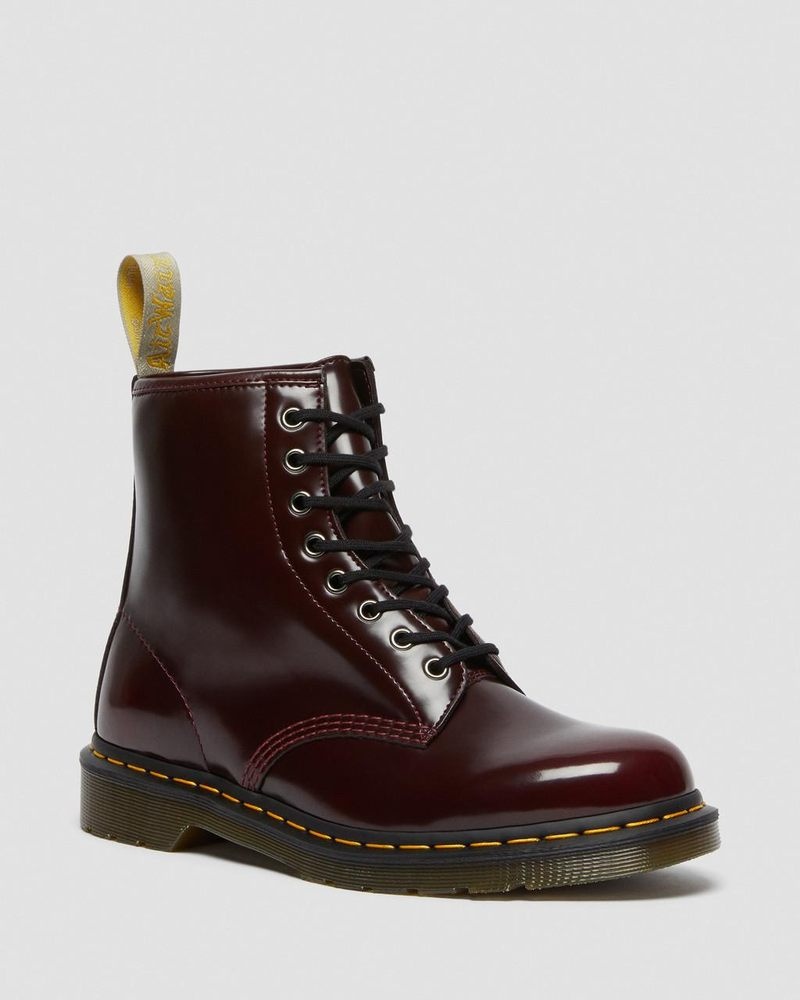 Dr Martin Martens Vegan 1460 Lace Up Boots (Oxford Rub Off) Boots Cherry Red | EU17-I9CP