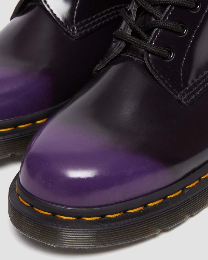 Dr Martin Martens Vegan 1460 Lace Up Boots (Oxford Rub Off) Boots Black/rich Purple | HD15-K5TF