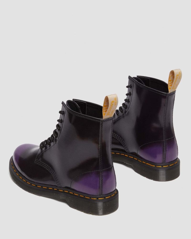 Dr Martin Martens Vegan 1460 Lace Up Boots (Oxford Rub Off) Boots Black/rich Purple | HD15-K5TF