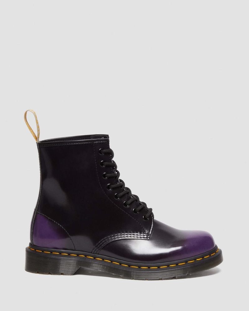 Dr Martin Martens Vegan 1460 Lace Up Boots (Oxford Rub Off) Boots Black/rich Purple | HD15-K5TF