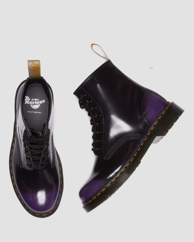 Dr Martin Martens Vegan 1460 Lace Up Boots (Oxford Rub Off) Boots Black/rich Purple | HD15-K5TF