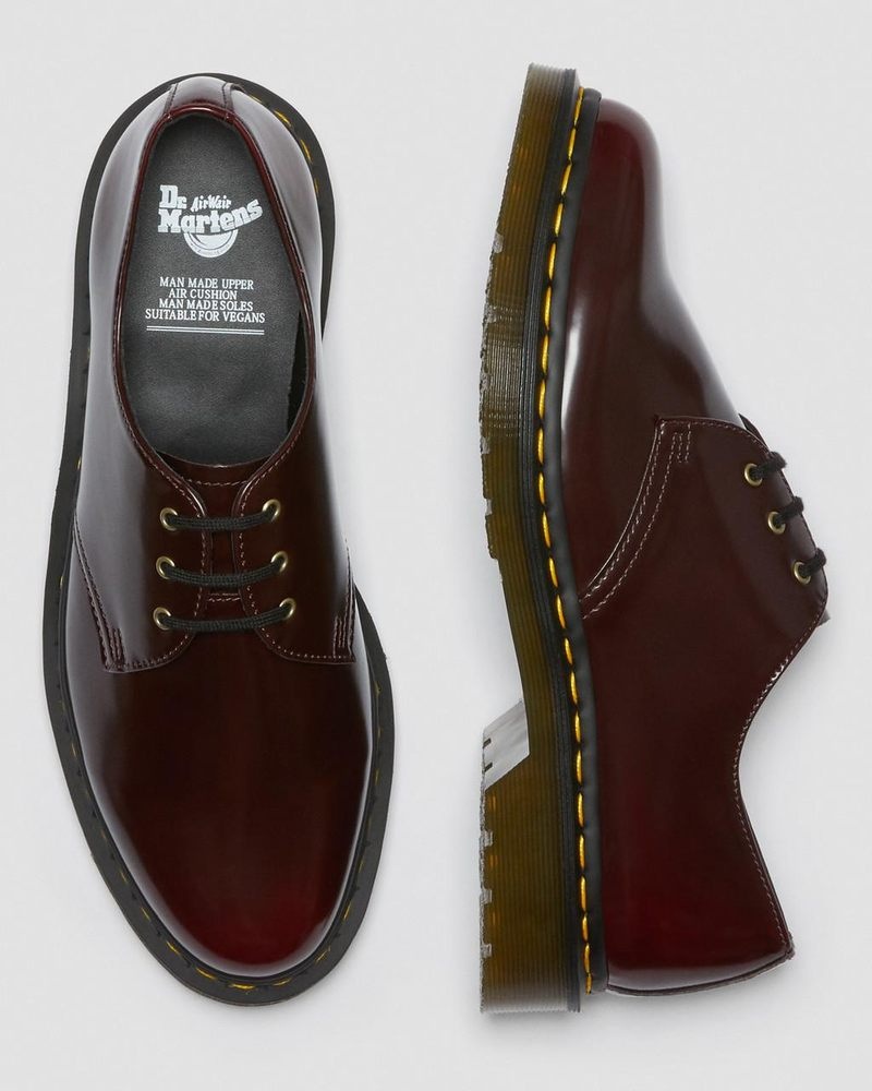 Dr Martin Martens Vegan 1461 Oxford Shoes (Oxford Rub Off) Shoes Cherry Red | EM98-P1YS