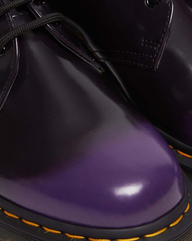 Dr Martin Martens Vegan 1461 Oxford Shoes (Oxford Rub Off) Shoes Black/rich Purple | MA49-I9FX