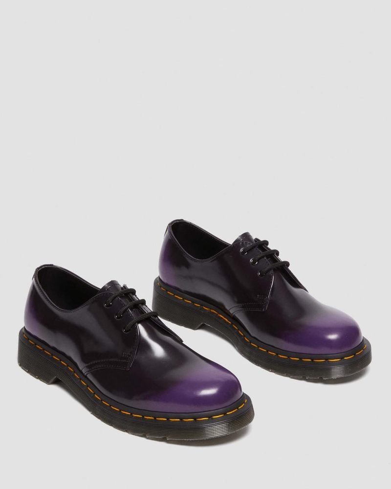 Dr Martin Martens Vegan 1461 Oxford Shoes (Oxford Rub Off) Shoes Black/rich Purple | MA49-I9FX