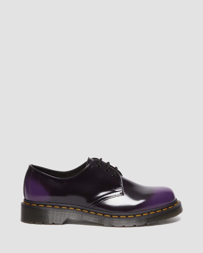 Dr Martin Martens Vegan 1461 Oxford Shoes (Oxford Rub Off) Shoes Black/rich Purple | MA49-I9FX