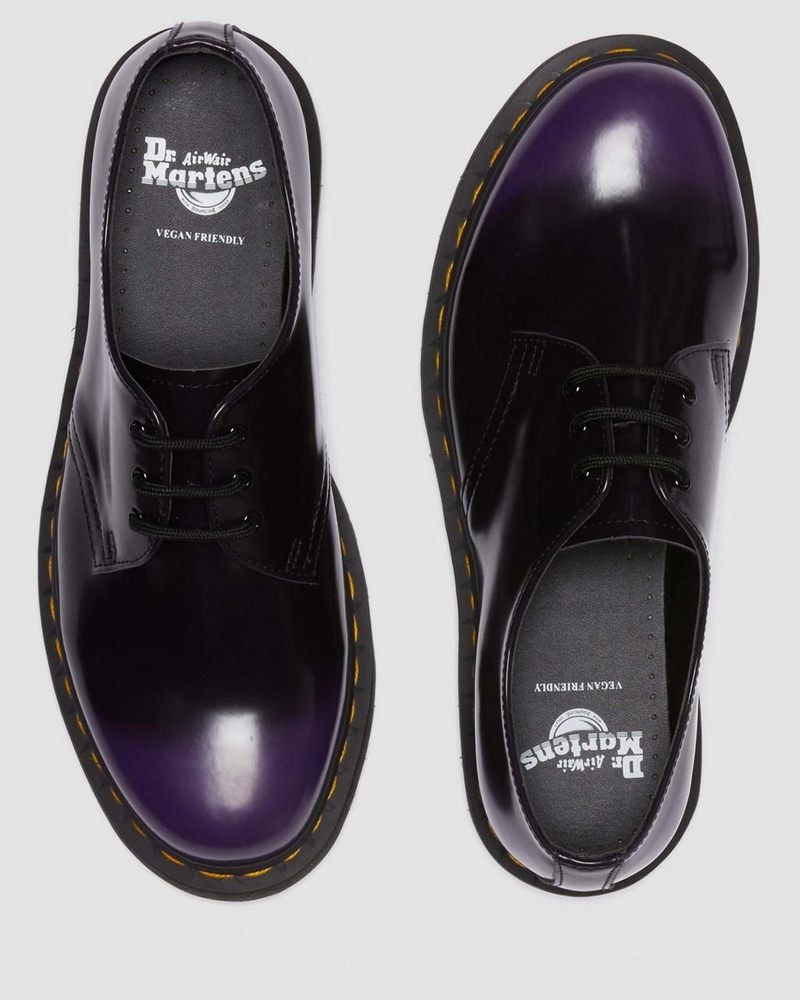 Dr Martin Martens Vegan 1461 Oxford Shoes (Oxford Rub Off) Shoes Black/rich Purple | MA49-I9FX