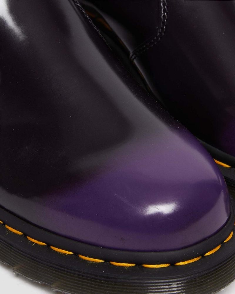 Dr Martin Martens Vegan 2976 Chelsea Boots (Oxford Rub Off) Boots Black/rich Purple | NR31-U4YW