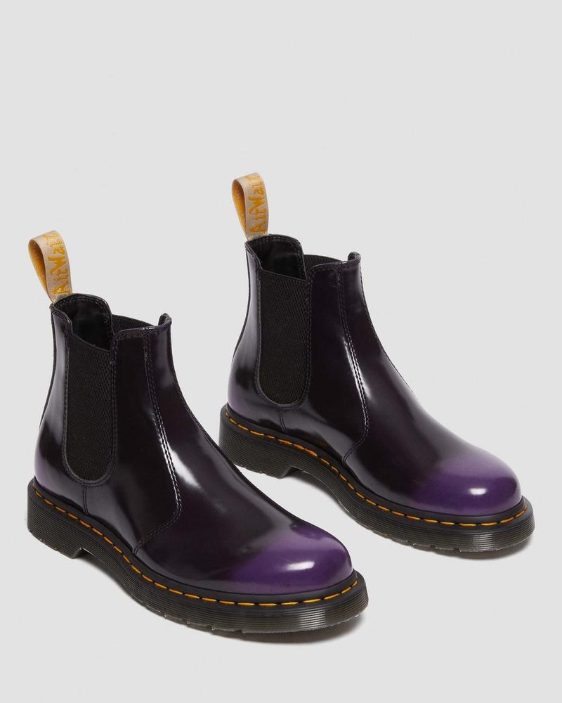 Dr Martin Martens Vegan 2976 Chelsea Boots (Oxford Rub Off) Boots Black/rich Purple | NR31-U4YW