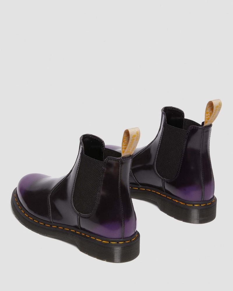 Dr Martin Martens Vegan 2976 Chelsea Boots (Oxford Rub Off) Boots Black/rich Purple | NR31-U4YW