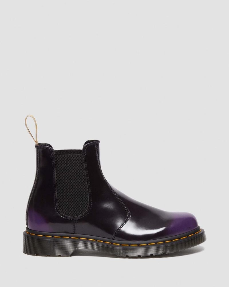 Dr Martin Martens Vegan 2976 Chelsea Boots (Oxford Rub Off) Boots Black/rich Purple | NR31-U4YW