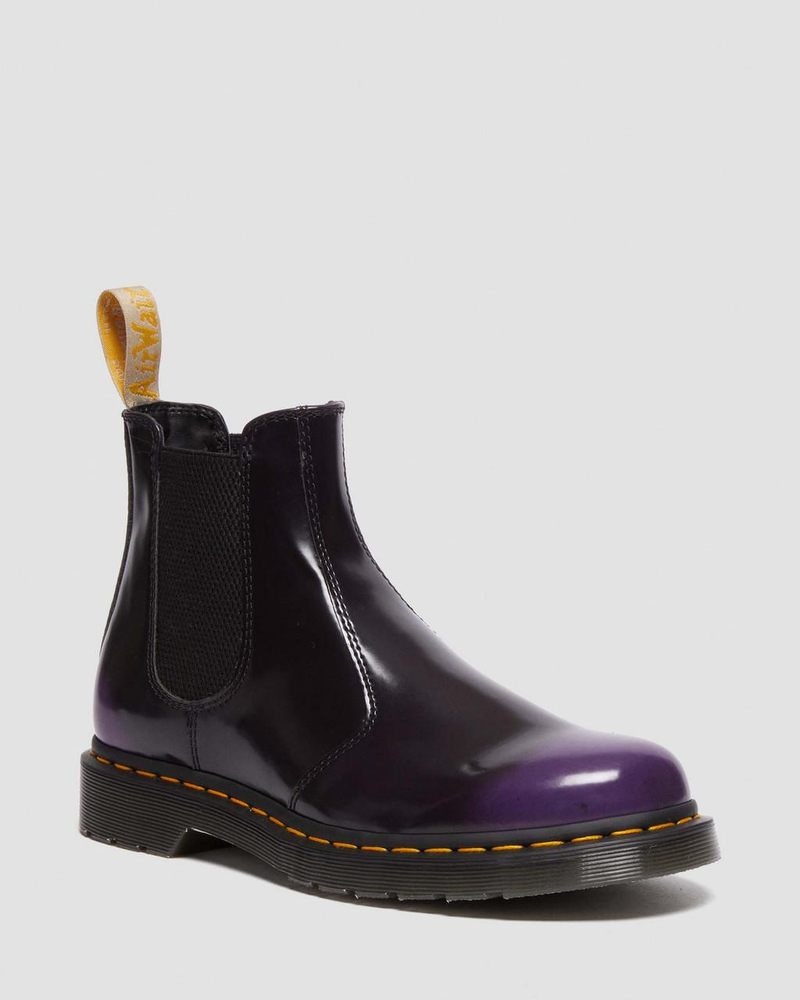 Dr Martin Martens Vegan 2976 Chelsea Boots (Oxford Rub Off) Boots Black/rich Purple | NR31-U4YW