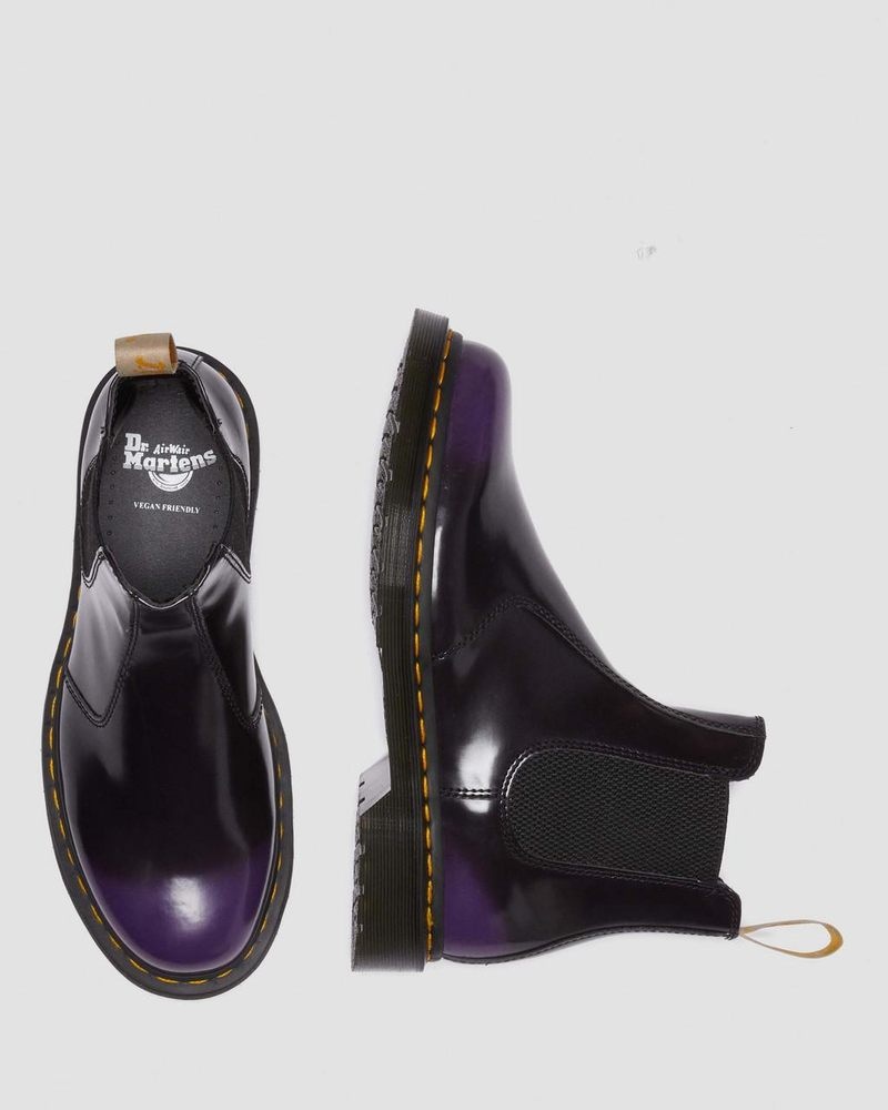 Dr Martin Martens Vegan 2976 Chelsea Boots (Oxford Rub Off) Boots Black/rich Purple | VV93-U9FW