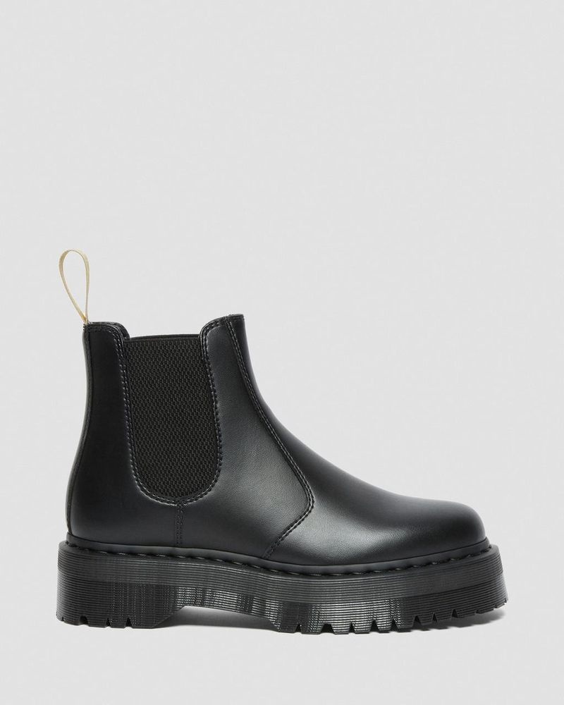 Dr Martin Martens Vegan 2976 Felix Platform Chelsea Boots (Felix Rub Off) Platforms Boots Black | PT27-E1CO