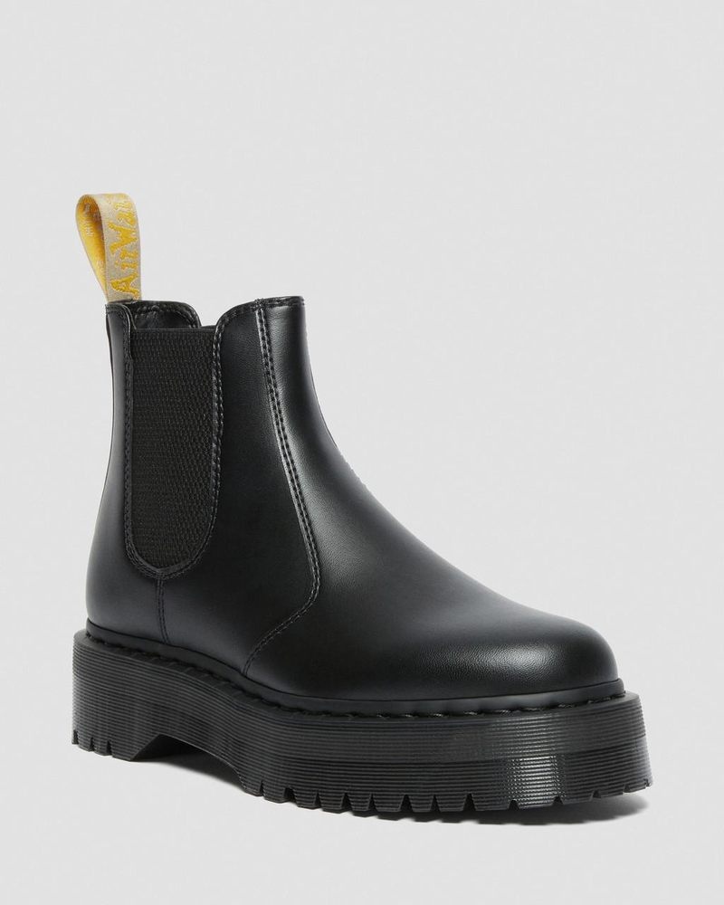 Dr Martin Martens Vegan 2976 Felix Platform Chelsea Boots (Felix Rub Off) Platforms Boots Black | PT27-E1CO